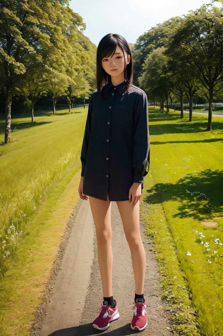 00910-1389825090-extremely detailed illustration of a asian girl, black straight hair, full body, wearing running shoes, standing on a grass fiel.png